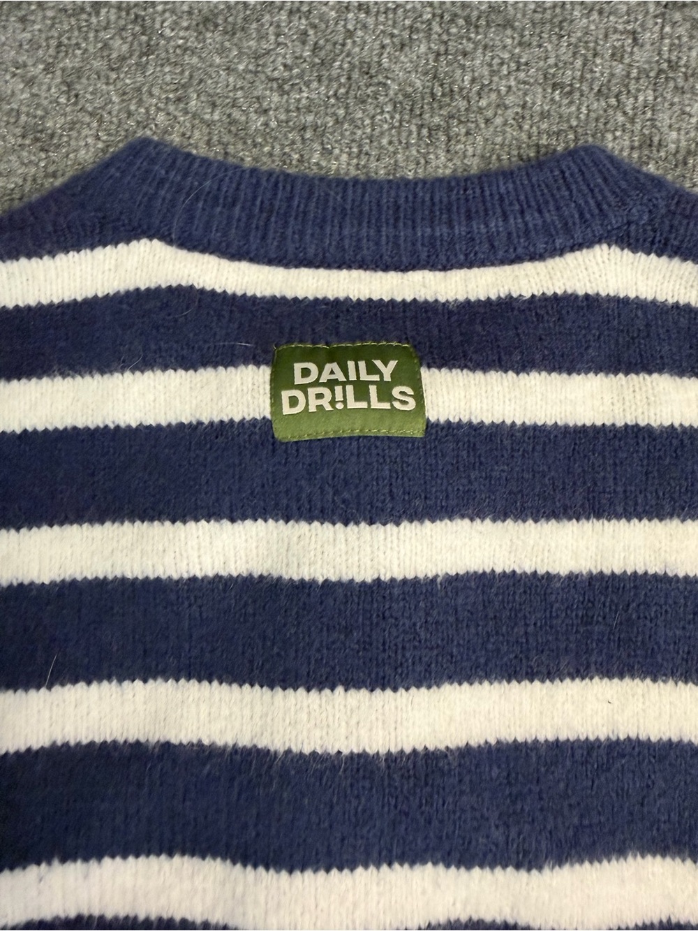 Daily Drills Navy and White Striped Button-Up Cardigan - Picture 6 of 13